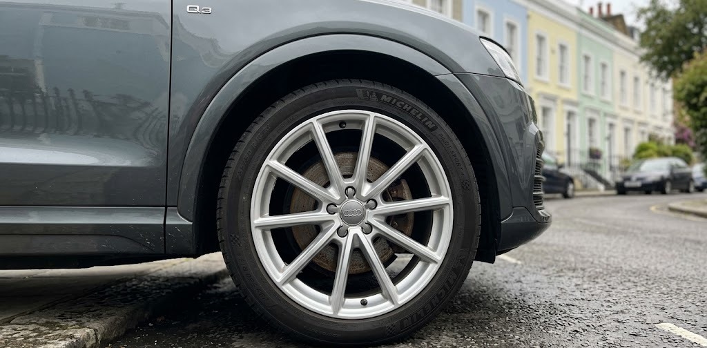 Sarah R's Audi Q3 with refurbished alloys on a Notting Hill street