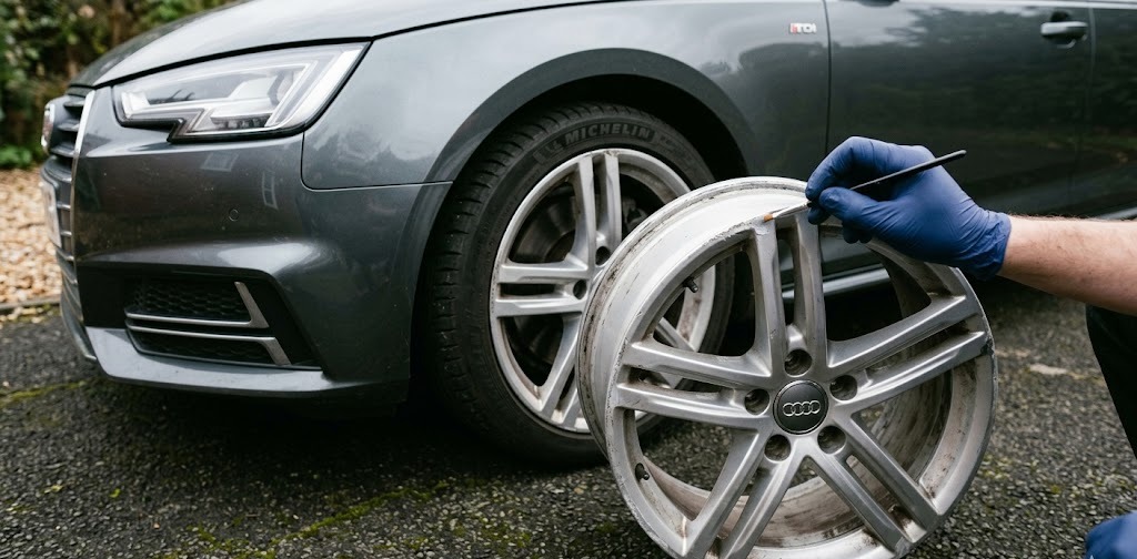 SMART repair to a kerb-scuffed alloy wheel