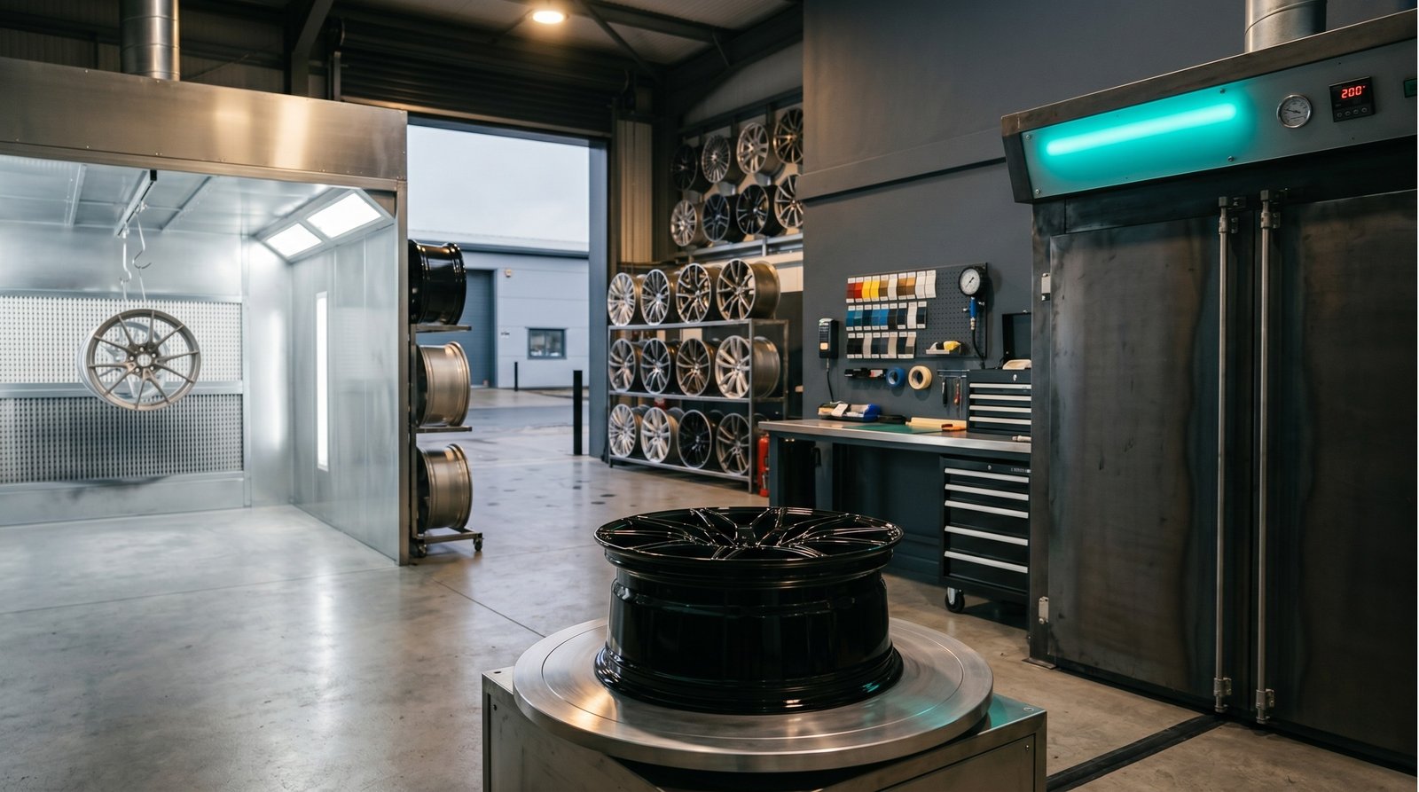 Inside the Alloy Refurbz Wembley powder coating workshop