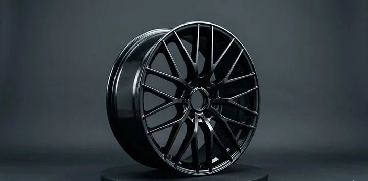 Freshly refurbished gloss black alloy wheel